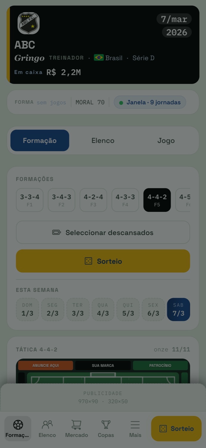 A faixa de topo destacada na versão de telefone