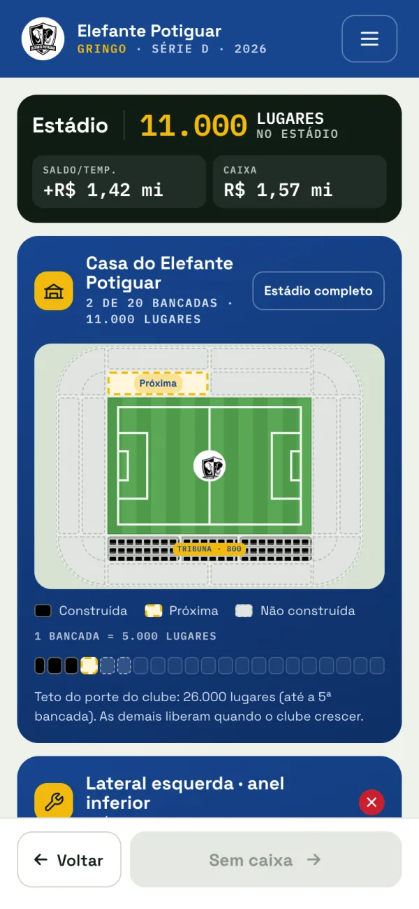 Mais redondo em tudo — tela da Versão 2.0 no celular
