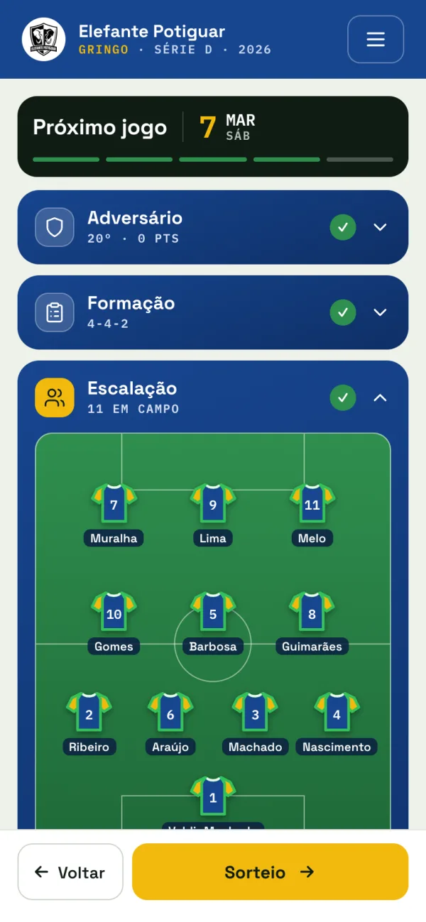 Cara nova do começo ao fim — tela da Versão 2.0 no celular